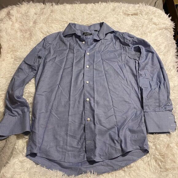 Indochino Men’s Farington Houndstooth Blue Button Up Shirt (No Size) - Picture 1 of 5